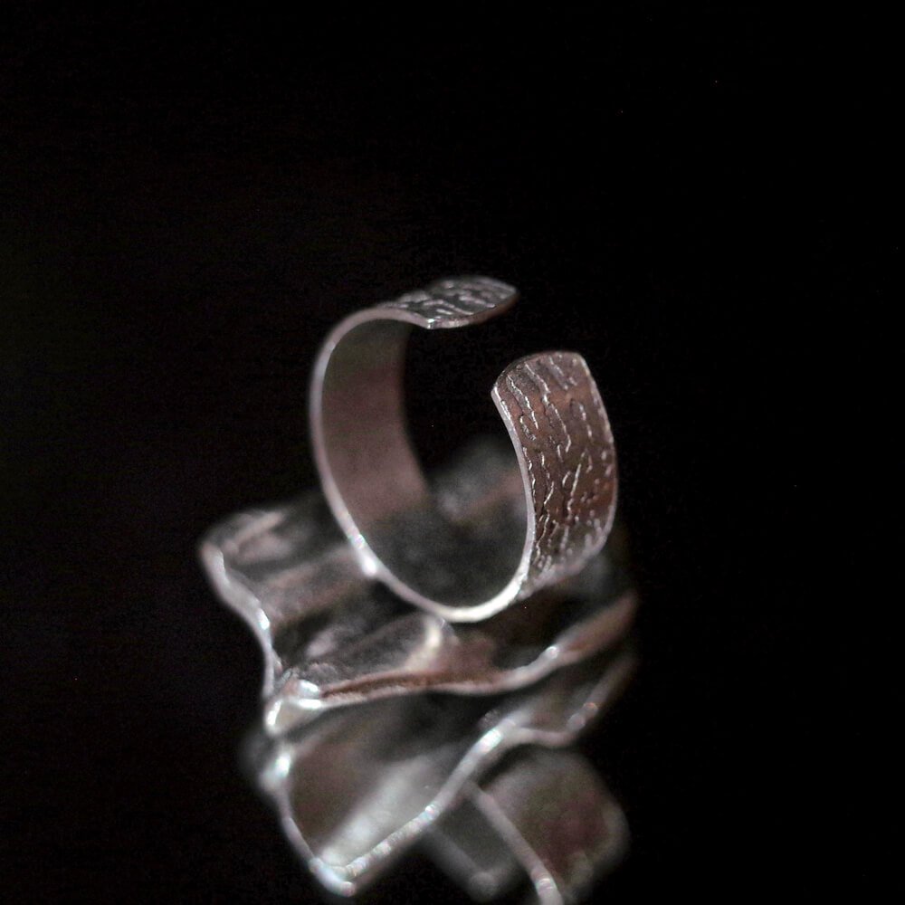 "From Turkey Handcraft" Modern Design Silver Plated Ring