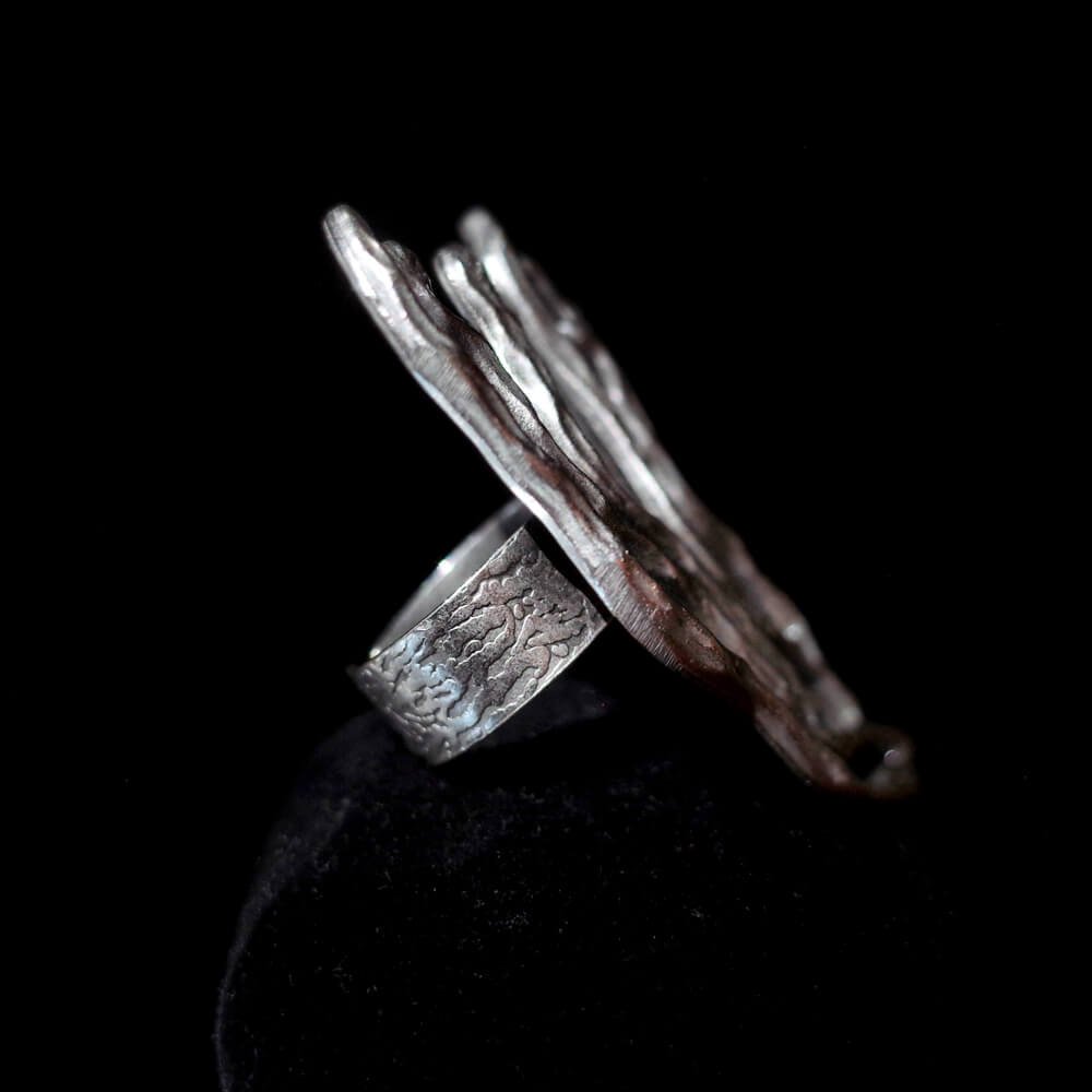 "From Turkey Handcraft" Modern Design Silver Plated Ring