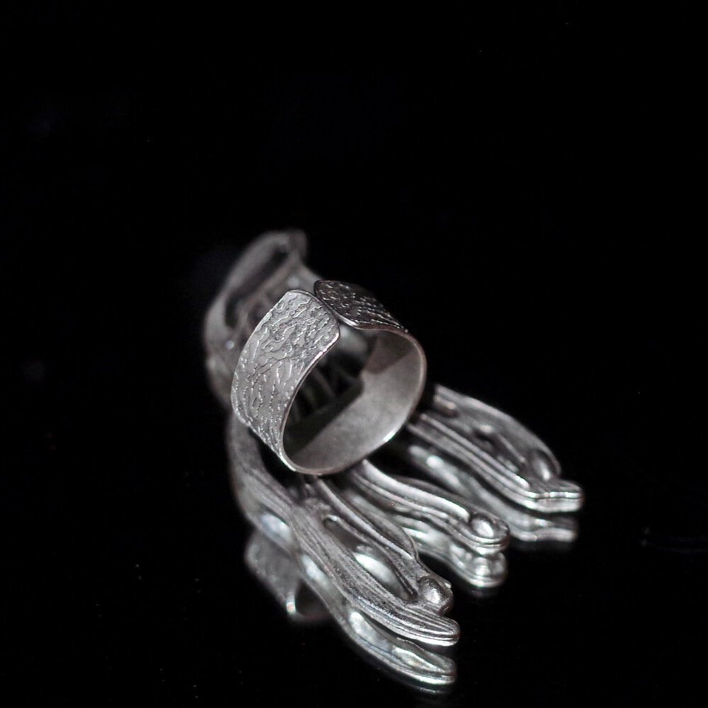 "From Turkey Handcraft" Modern Design Silver Plated Ring