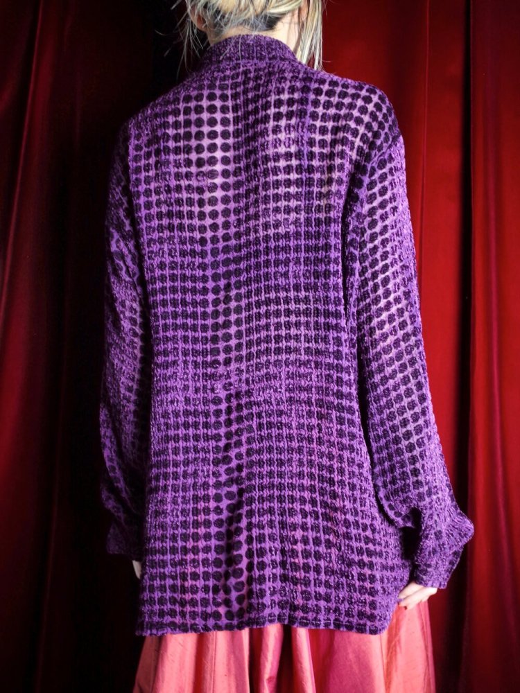 Deep Purple Velvet  Sheer Shirt