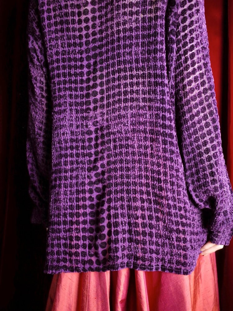 Deep Purple Velvet  Sheer Shirt