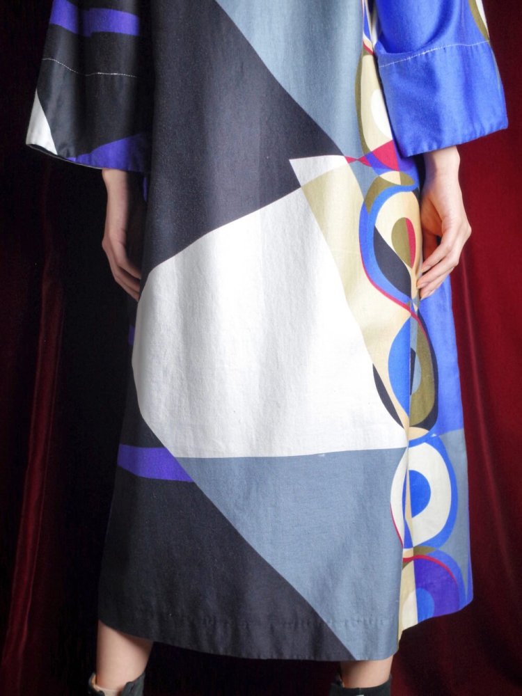 c.1970s "Catherine Ogust" Modern Mao Collar Dress