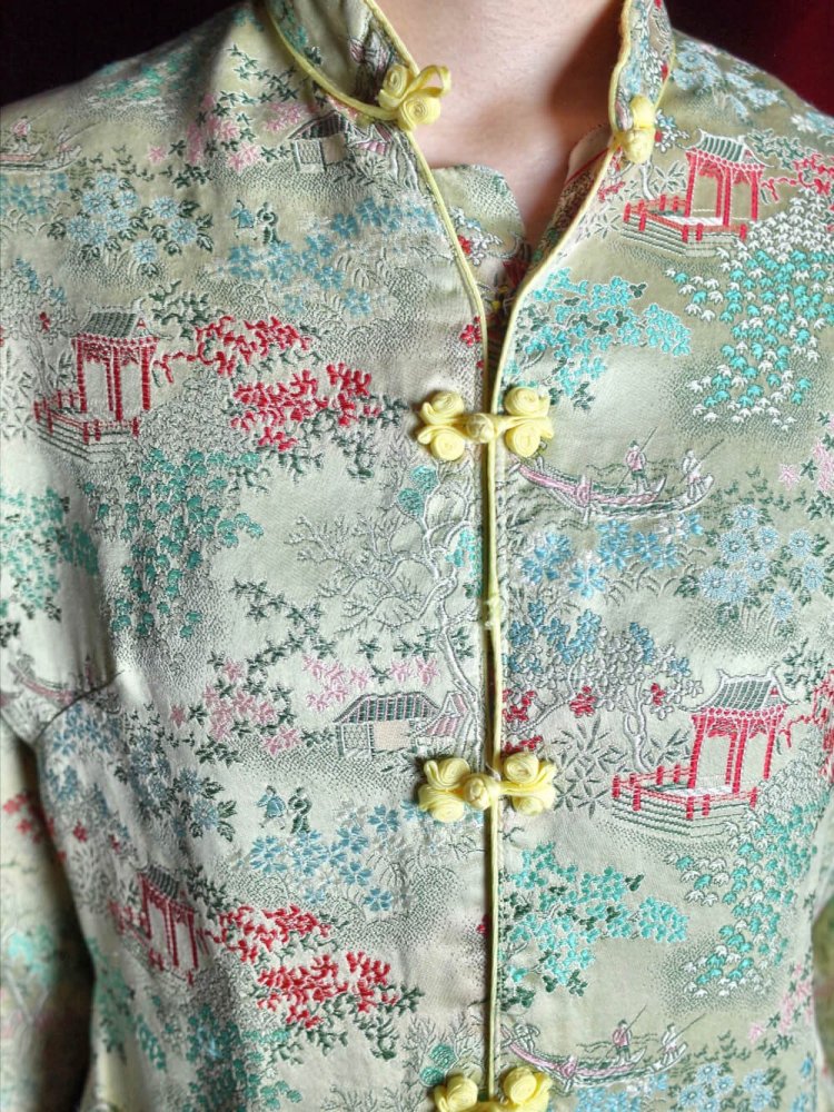 c.1960s Oriental Silk China Shirt