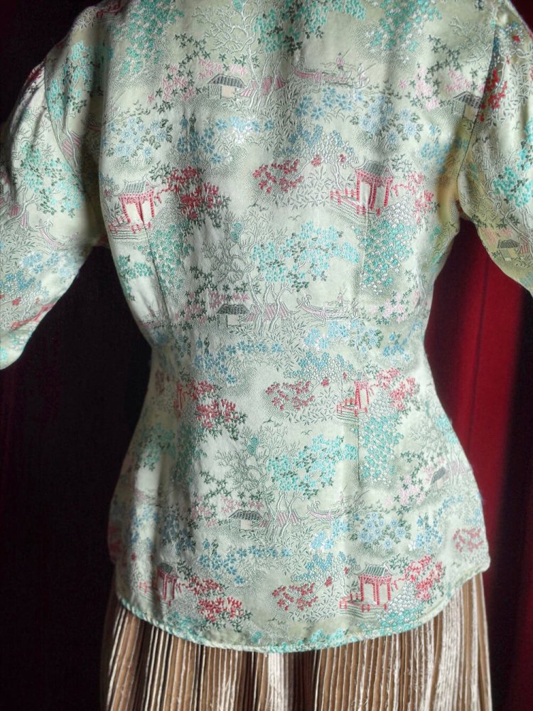 c.1960s Oriental Silk China Shirt