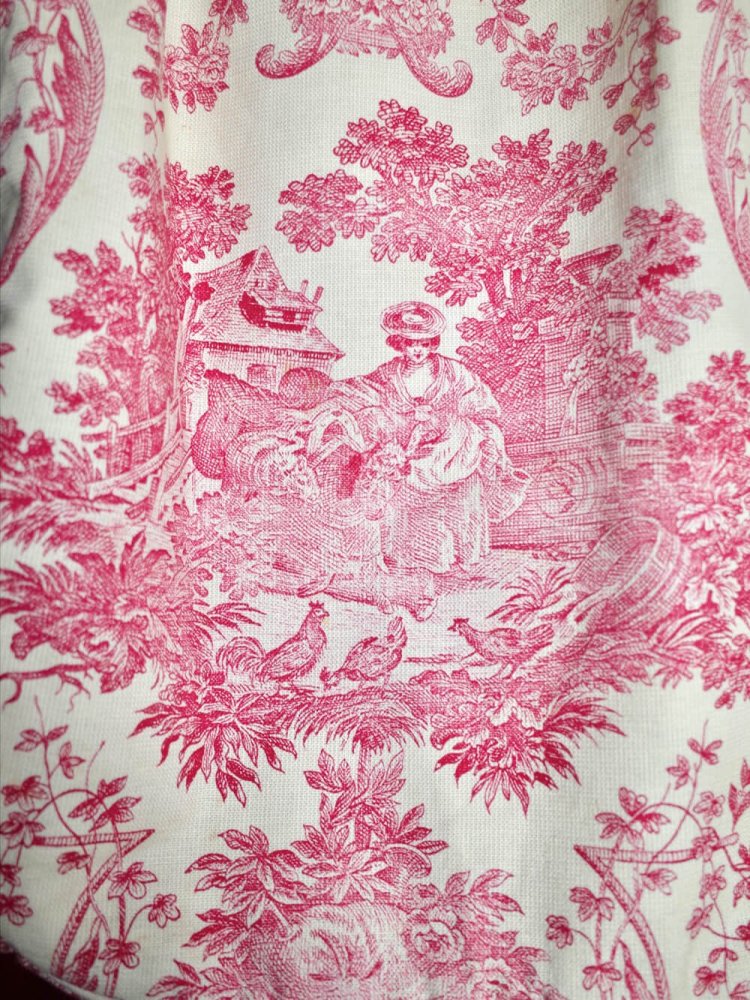 c.1950~60s "Toile de Jouy / ȥɥ奤" Vintage Fabric Bag