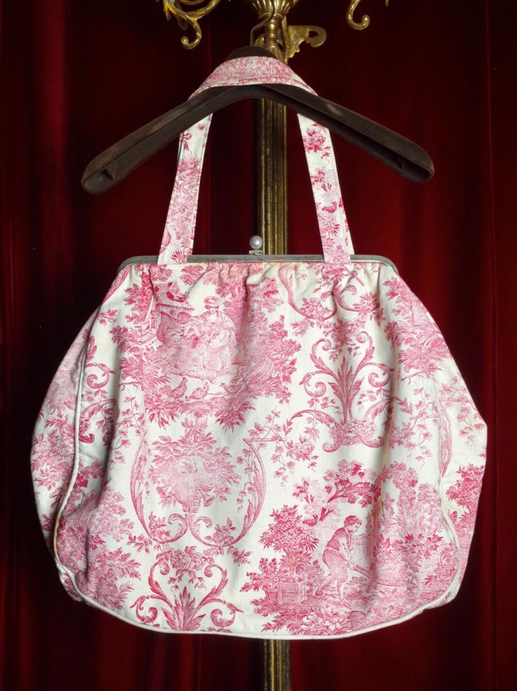 c.1950~60s "Toile de Jouy / ȥɥ奤" Vintage Fabric Bag