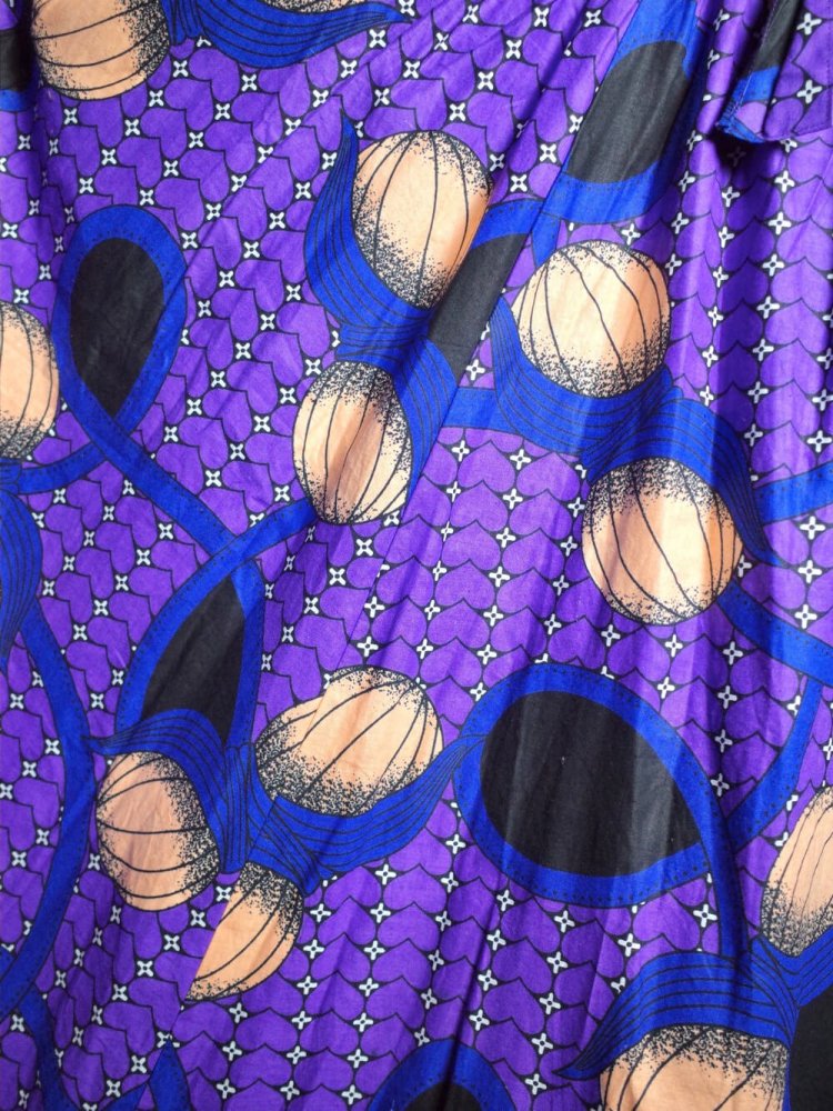 Purple African Batik Wide Skirt