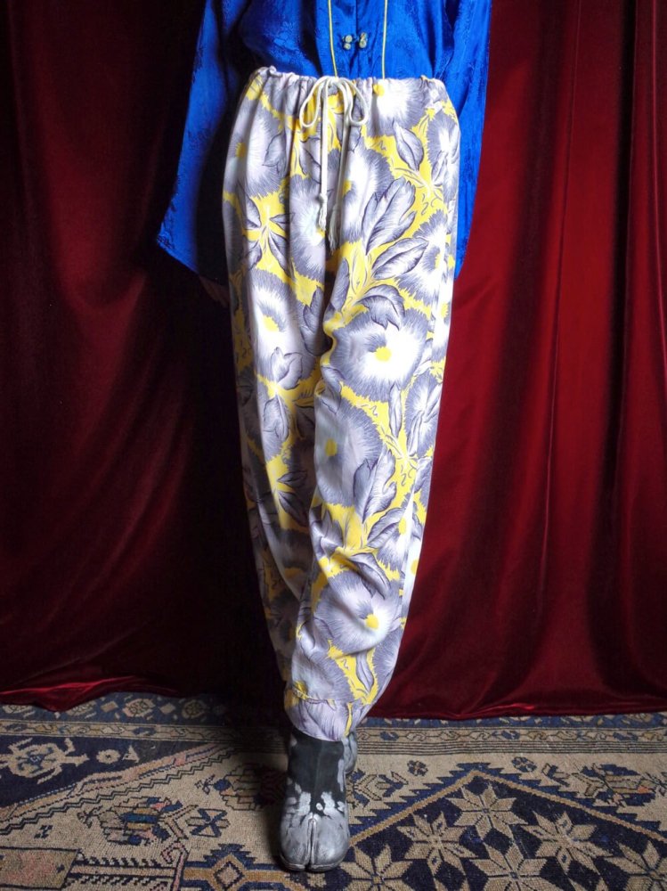 c.1940s Flower Cold Rayon Pants