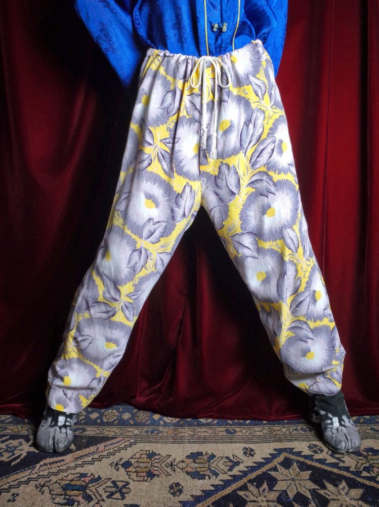 c.1940s Flower Cold Rayon Pants