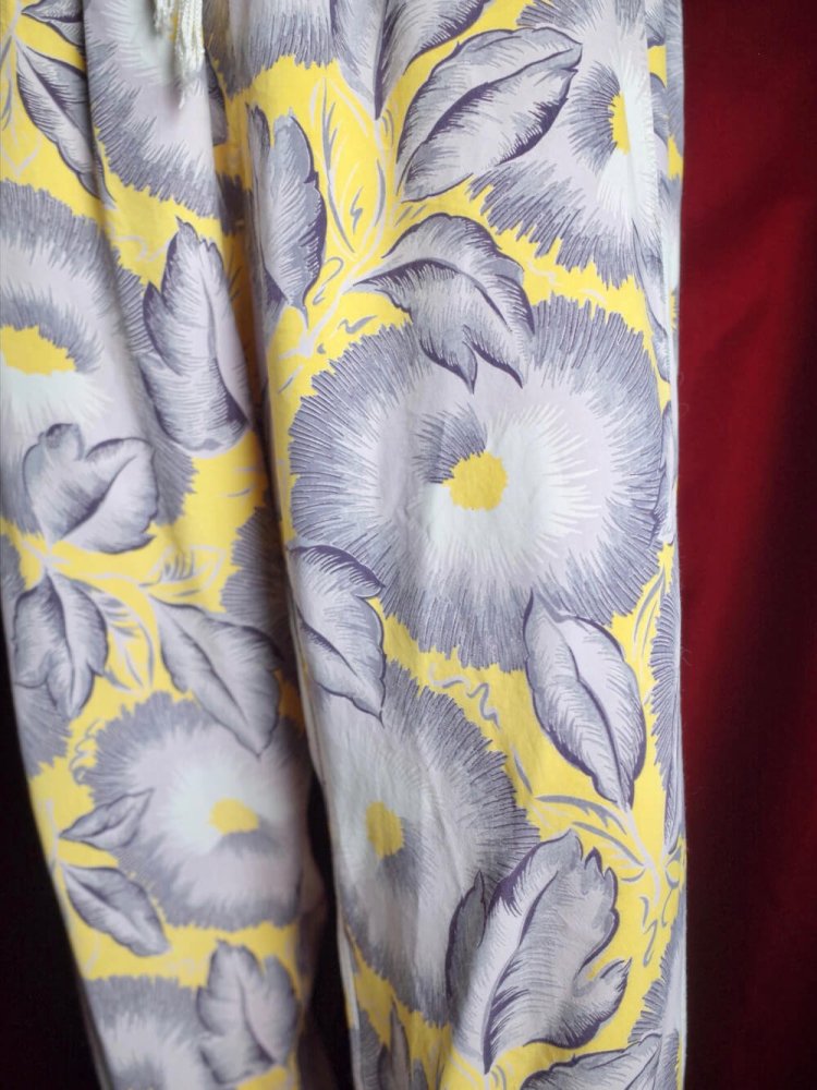 c.1940s Flower Cold Rayon Pants