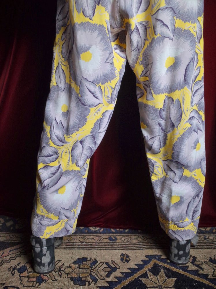 c.1940s Flower Cold Rayon Pants