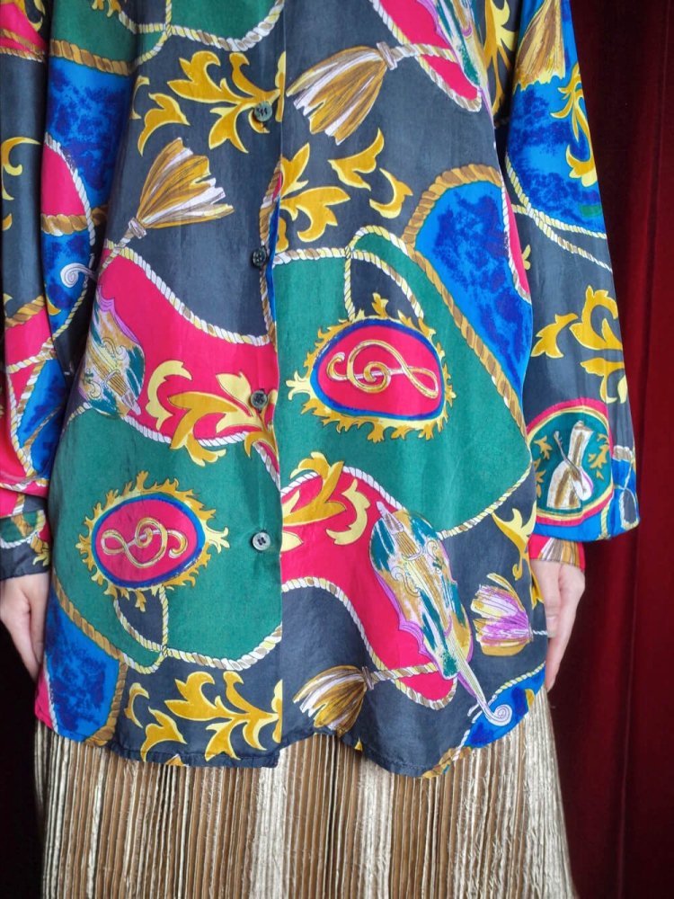 Scarf Arabesque Silk Shirt