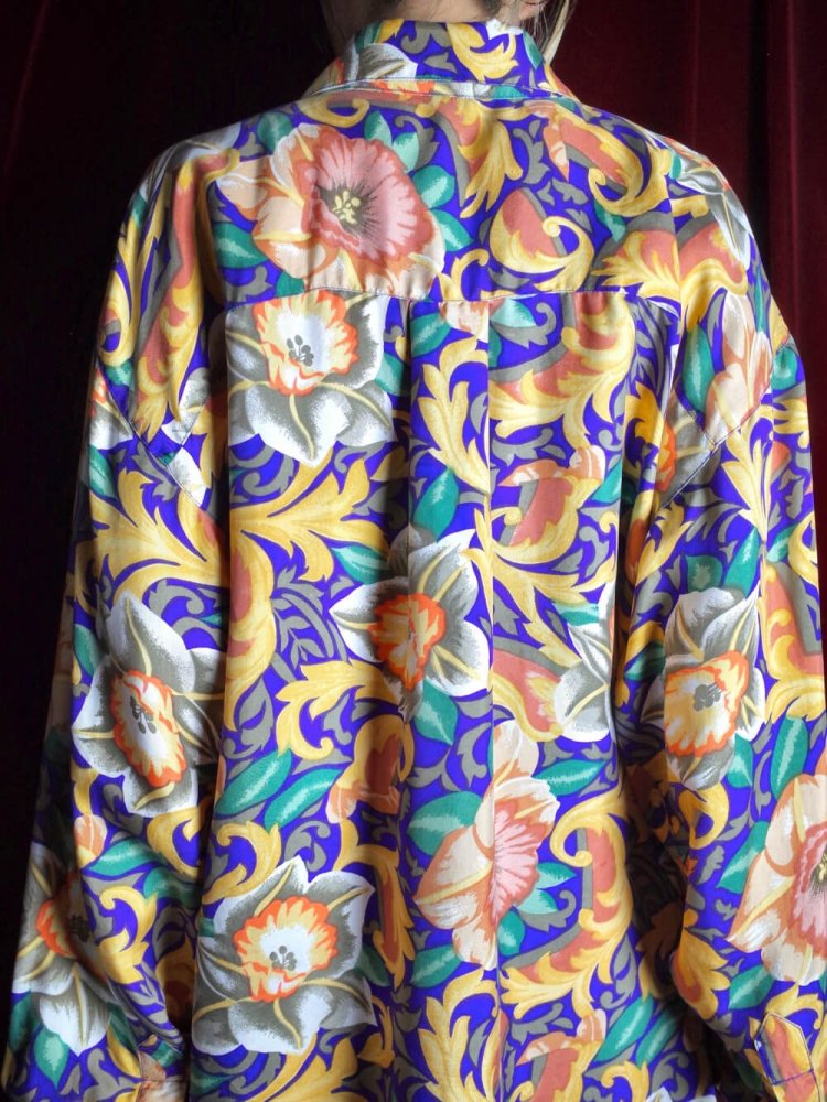 Arabesque & Flower Silk Shirt