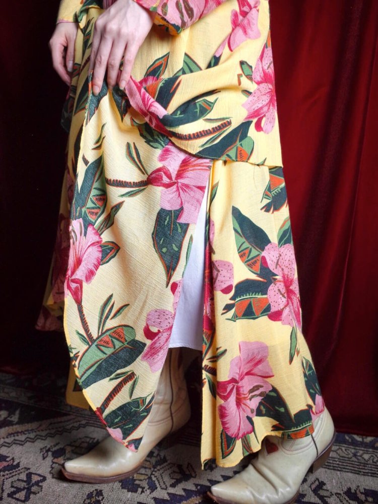 Botanical Rayon Drape Dress