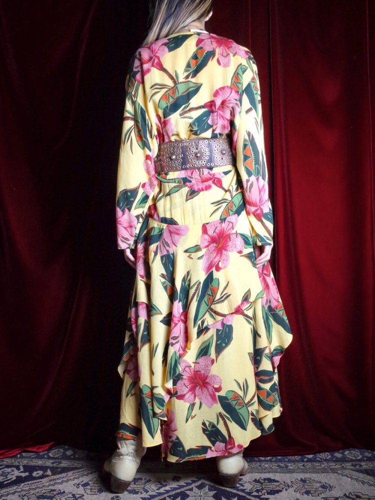 Botanical Rayon Drape Dress