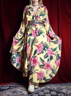 Botanical Rayon Drape Dress