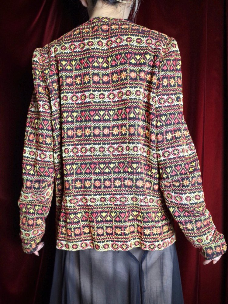 c.1920~30s Antique Beautiful Total Embroidery Jacket