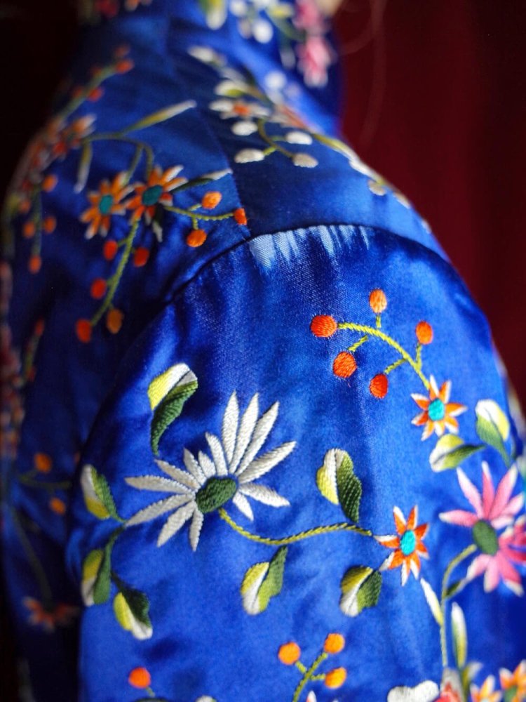 c.1960s China Total Embroidery Silk Long Jacket