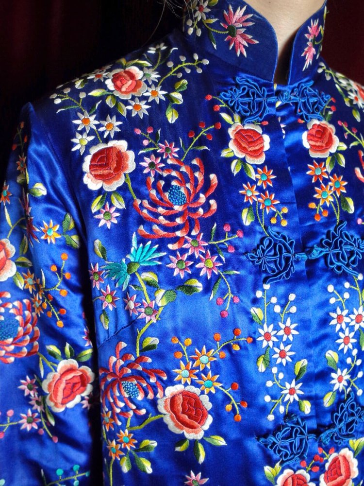 c.1960s China Total Embroidery Silk Long Jacket