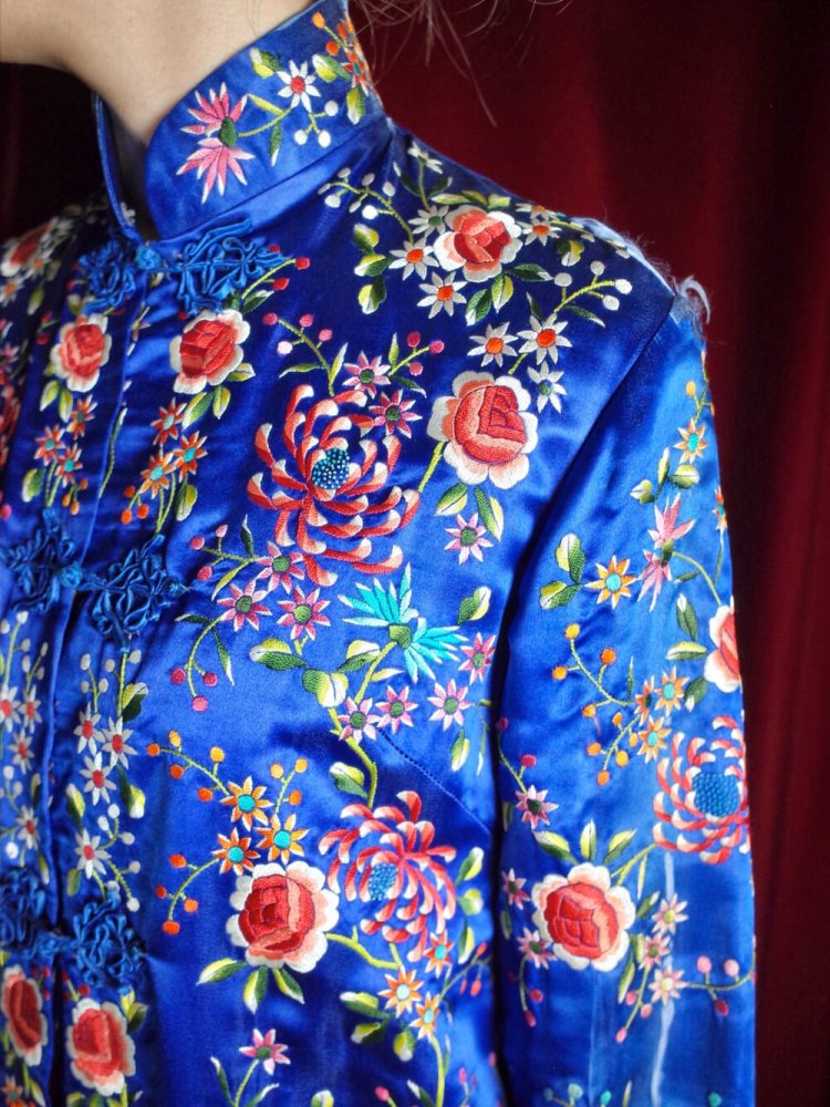 c.1960s China Total Embroidery Silk Long Jacket