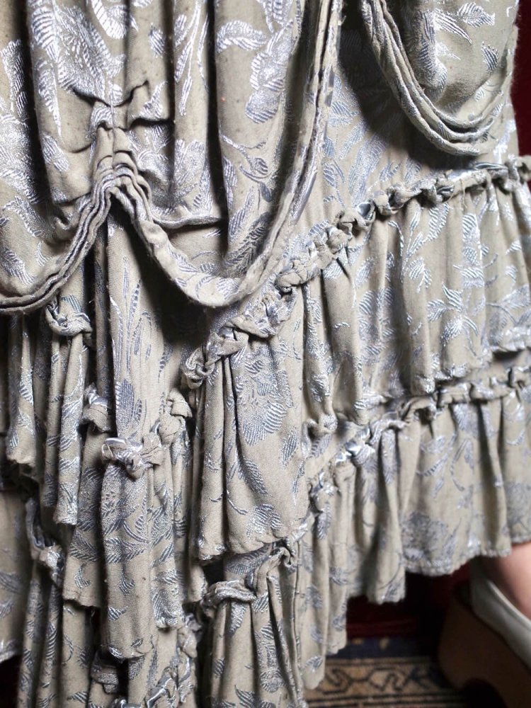 c.1980s Victorian Style Rayon Drape Dress