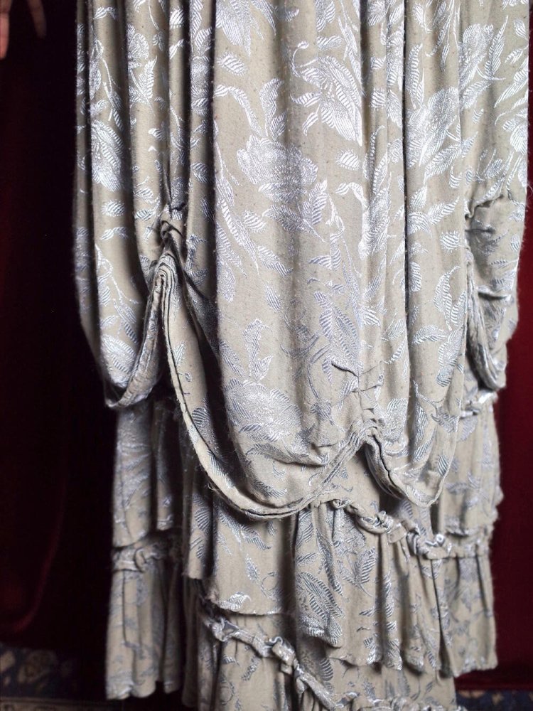 c.1980s Victorian Style Rayon Drape Dress