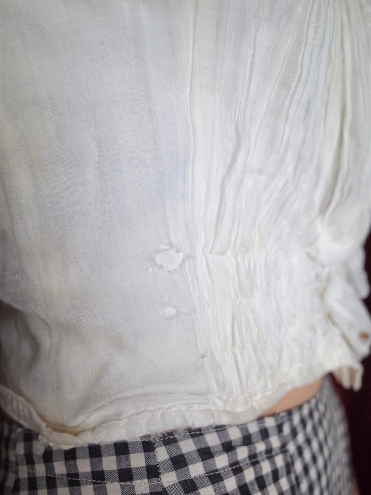 "c.1837~1901s Victorian Antique" Corset Bone Lace Blouse