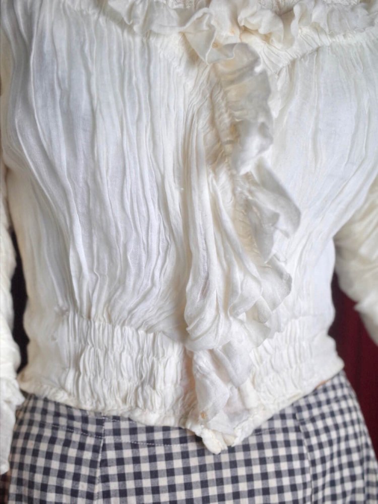 "c.1837~1901s Victorian Antique" Corset Bone Lace Blouse