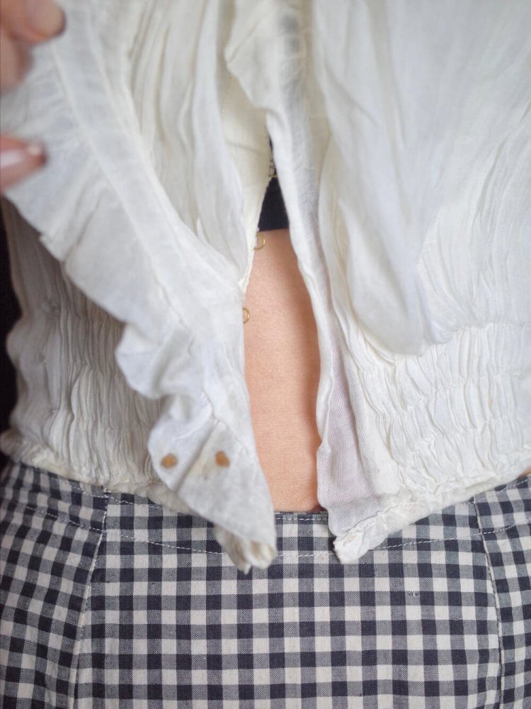 "c.1837~1901s Victorian Antique" Corset Bone Lace Blouse