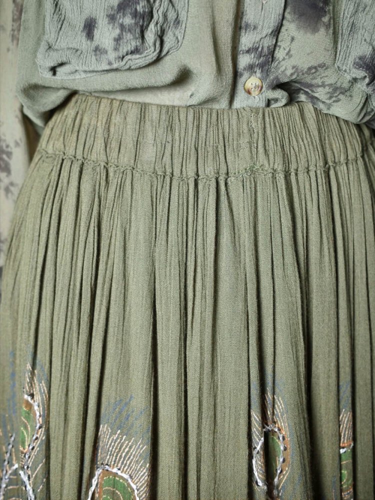 Peacock Feather Rayon Skirt