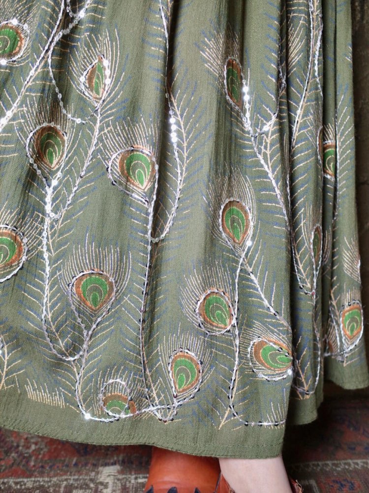 Peacock Feather Rayon Skirt