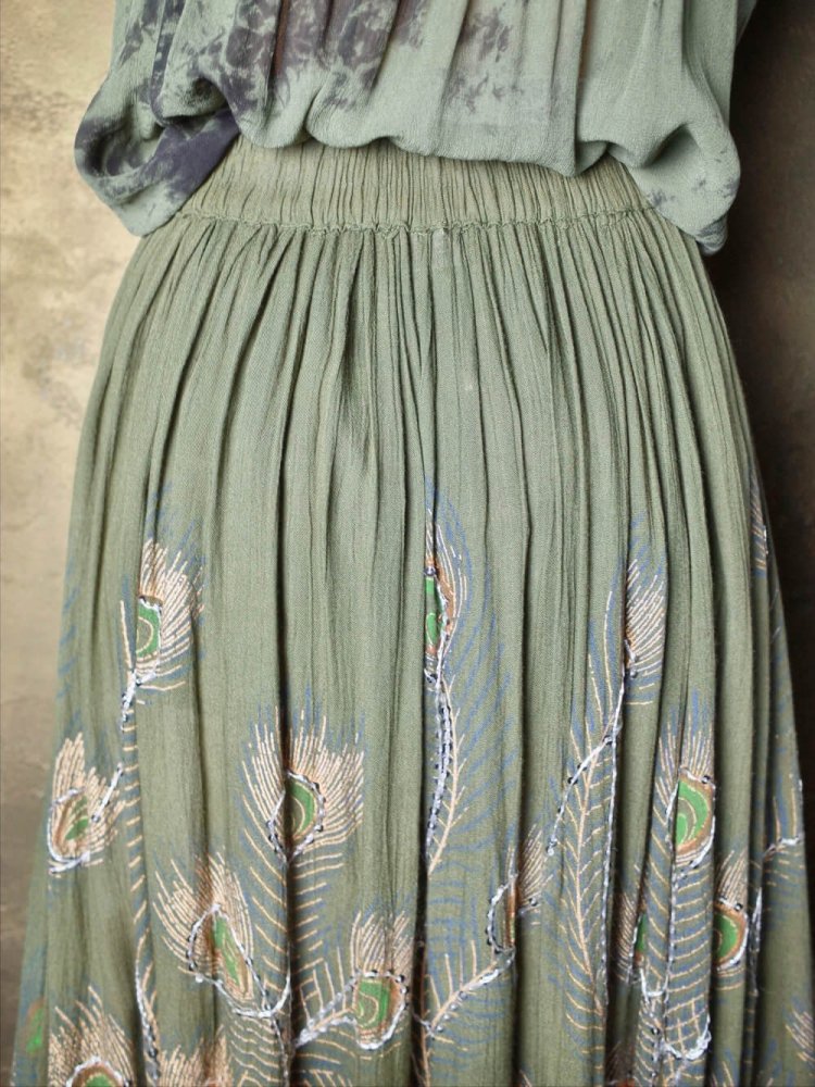 Peacock Feather Rayon Skirt