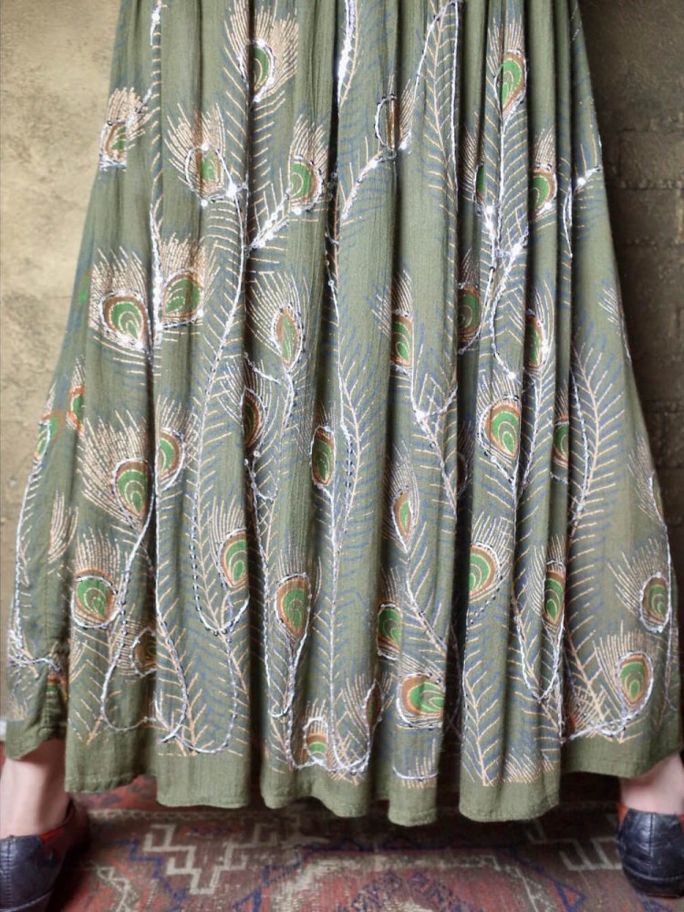 Peacock Feather Rayon Skirt