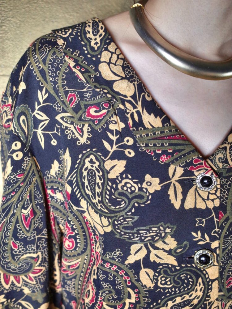 Oriental Paisley Rayon Shirt