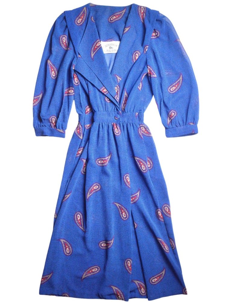 Blue Paisley Sheer Gown Dress