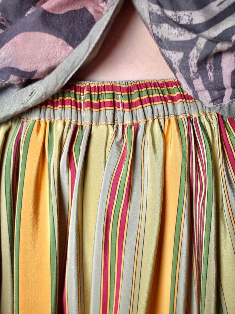 Multi Stripe Silk Super Wide Pants