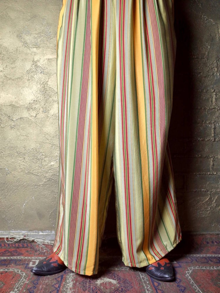 Multi Stripe Silk Super Wide Pants