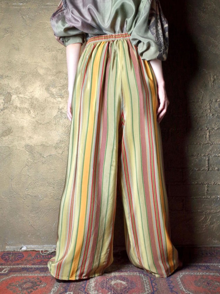 Multi Stripe Silk Super Wide Pants