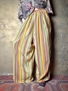 Multi Stripe Silk Super Wide Pants