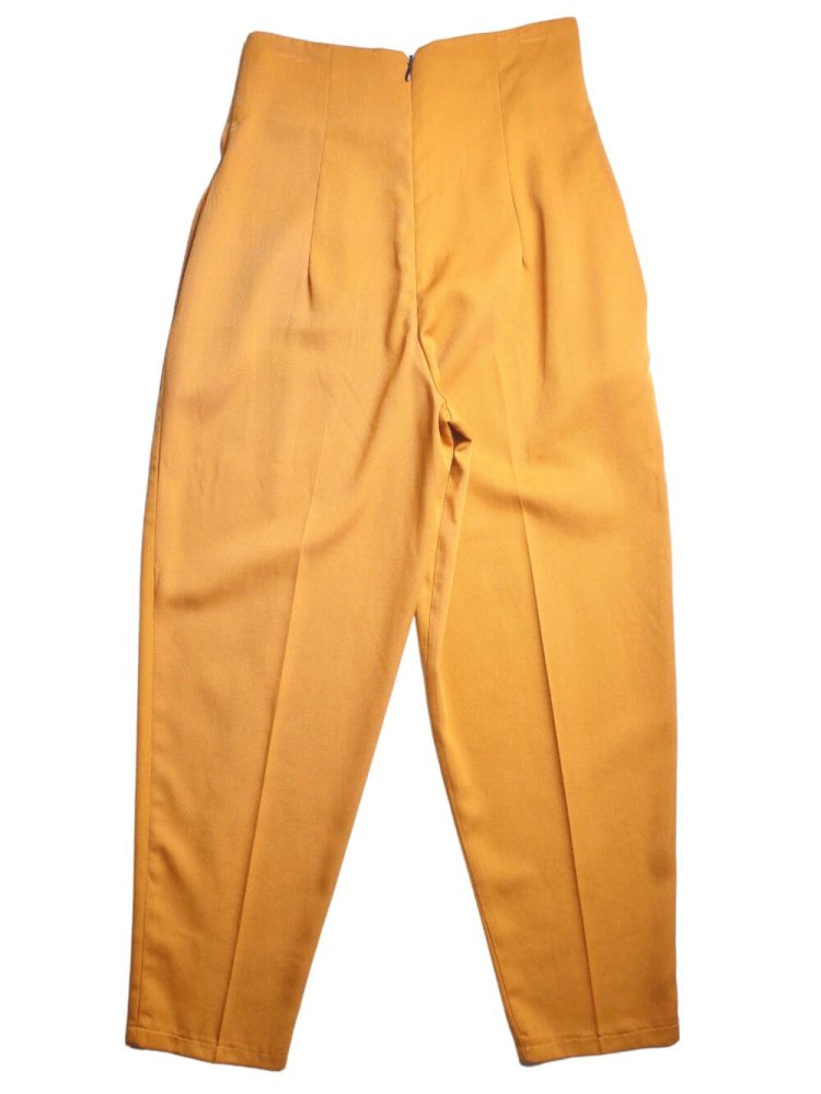 Mustard Rayon High Waist  Tapered Slacks