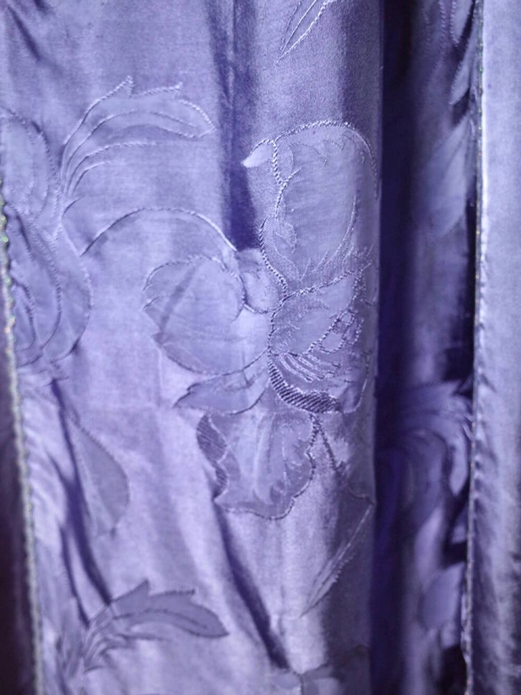 Lavender Purple Embroidery Satin Skirt