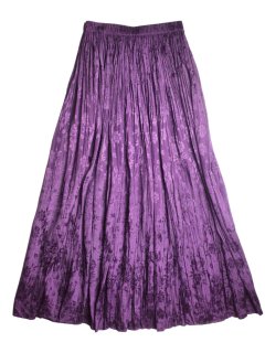 Jacquard Flower Purple Rayon Gather Skirt