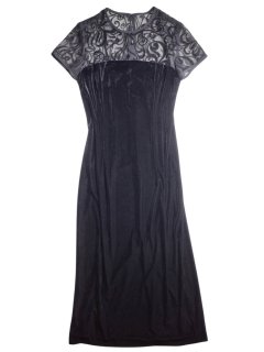 Art Nouveau Mesh Top  Velvet Dress