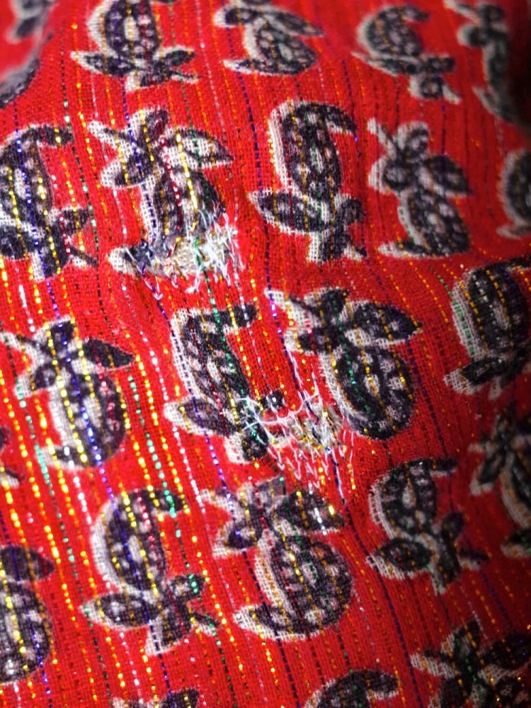 c.1970s "Pakistan Cotton" Paisley  Lame Kaftan Dress