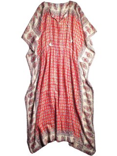 c.1970s "Pakistan Cotton" Paisley  Lame Kaftan Dress