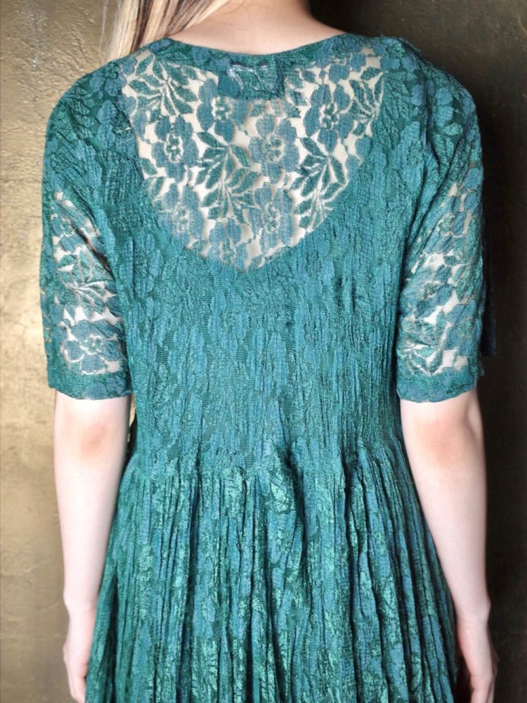 Deep Green Lace Dress