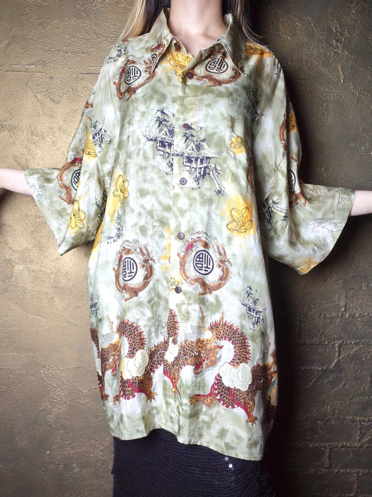 China Dragon Silk Big Silhouette Shirt