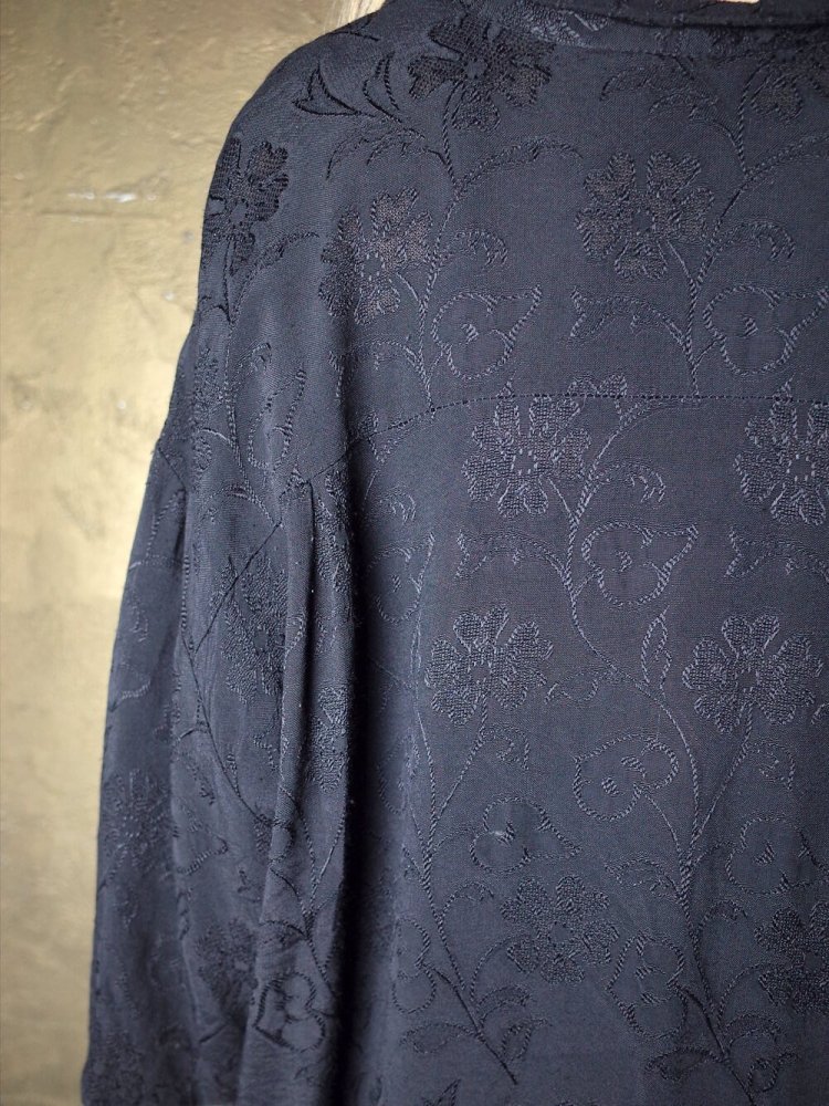 Shadow Flower Black Rayon Big Silhouette Shirt