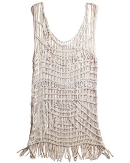 Art Deco Style Code Embroidery Mesh Fringe Dress