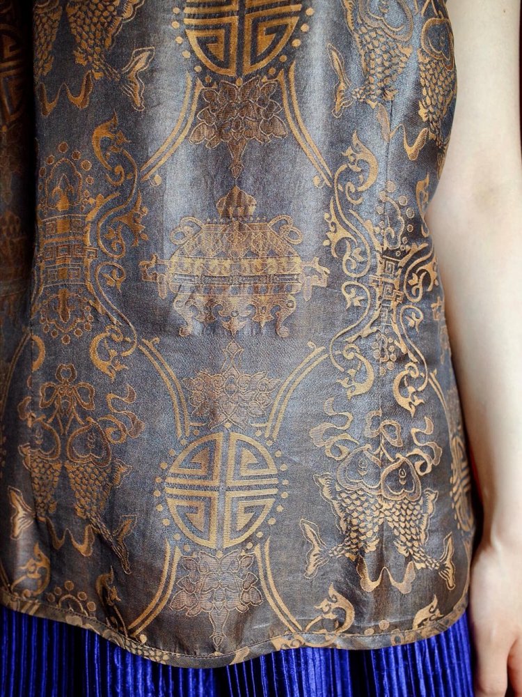 Jacquard Silk China Tops